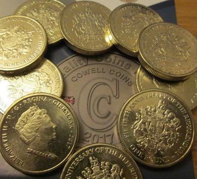 2017 Gibraltar £1 Coin 50th Anniversary Of The Referendum form Mint sealed bag