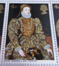 Load image into Gallery viewer, 1968 ELIZABETH I BRITISH PAINTINGS 4d 9 STAMPS MNH WITH CLEAR FRONT STAMP HOLDER
