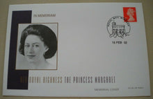 Load image into Gallery viewer, 2002 HER ROYAL HIGHNESS THE PRINCESS MARGARET IN MEMORIAM DOUBLE STAMP COVER
