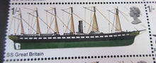 Load image into Gallery viewer, 1969 1/- FAMOUS SHIPS SS GREAT BRITAIN &amp; RMS MAURETANIA 10 STAMPS MNH
