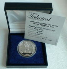 Load image into Gallery viewer, QUEEN ELIZABETH II SILVER CROWN WITH INSET PEARL 2008 SILVER $10 COIN, COA &amp; BOX
