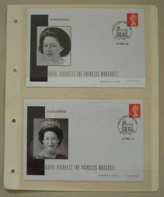 2002 HER ROYAL HIGHNESS THE PRINCESS MARGARET IN MEMORIAM DOUBLE STAMP COVER