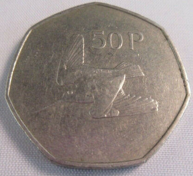 EIRE 50p 1977 FIFTY PENCE UNC PRESENTED IN CLEAR FLIP