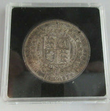 Load image into Gallery viewer, 1887 Queen Victoria Half Crown Sterling Silver Unc box &amp; coa SPINK REF 2924
