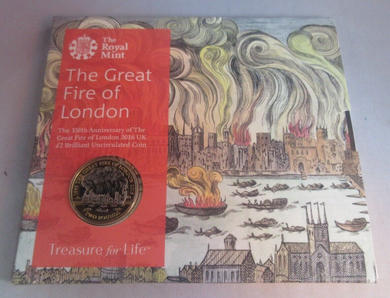 Great Fire of London 1666 350th Anniversary 2016 BUnc Royal Mint £2 Coin Pack