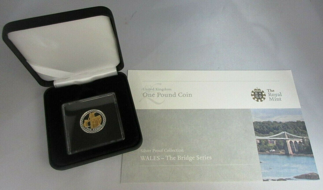 2008 Royal Mint Wales The Bridge Series £1 One Pound Silver Gold Proof Coin