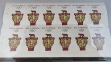 Load image into Gallery viewer, 1960 ROME OLYMPICS OFFICIAL POSTER STAMPS LABELS PRINTED IN 11 LANGUAGES RARE
