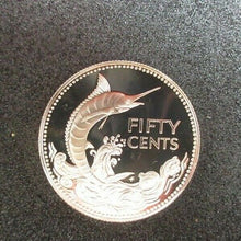 Load image into Gallery viewer, 1974 BAHAMAS BLUE MARLIN QUEEN ELIZABETH II 50 CENTS .800 SILVER PROOF 29MM COIN
