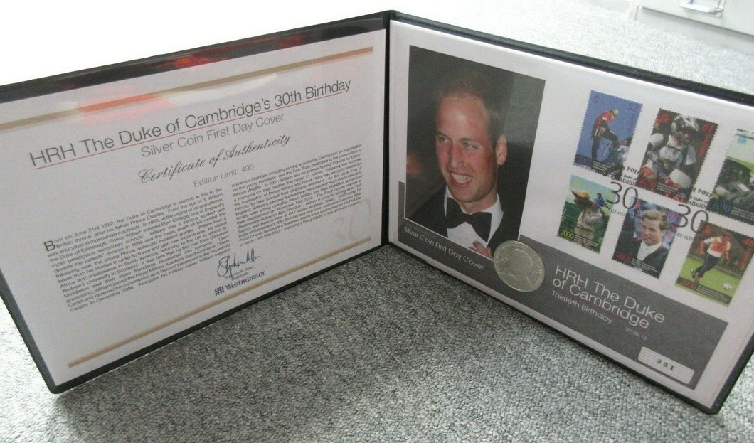 2012 The Duke of Cambridge SILVER PROOF COMMEMORATIVE Guernsey £5 COIN, PNC COA