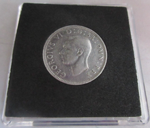 Load image into Gallery viewer, 1944 KING GEORGE VI  .500 SILVER SCOTTISH ONE SHILLING COIN IN QUAD CAPSULE
