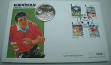 Load image into Gallery viewer, 1996 THE EUROPEAN FOOTBALL CHAMPIONSHIP GIBRALTAR 1 CROWN COIN COVER PNC
