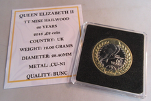 Load image into Gallery viewer, 2018 TT MIKE HAILWOOD 60 YEARS QEII BUNC £2 TWO POUND COIN  QUAD CAPSULE &amp; COA
