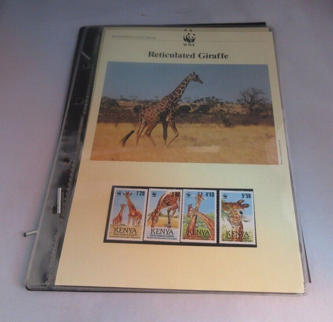Reticulated Giraffe WWF Info Sheets Exclusive Stamps from Kenya and FDC's