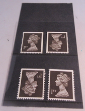 Load image into Gallery viewer, 1989 QUEEN ELIZABETH II 4 X FIRST CLASS 2 BANDS IMPERFS MNH IN STAMP HOLDER
