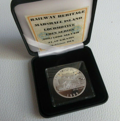 1996 Steam Train SAR 520 CLASS MARSHALL ISLANDS $50 Dollars Silver Proof Coin