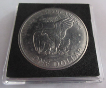 Load image into Gallery viewer, 1971 USA D THE EAGLE HAS LANDED EARTH SHOT ONE DOLLAR $1 COIN UNC CAPSULE &amp; COA
