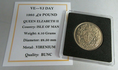 1995 VE VJ DAY VIRENIUM BUNC £2 TWO POUND COIN WITH QUADRANT CAPSULE & COA