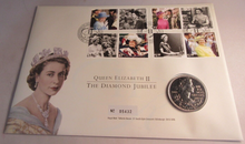 Load image into Gallery viewer, 2012 HM QUEEN ELIZABETH II DIAMOND JUBILEE BUNC £5 COMMEMORATIVE COIN COVER PNC
