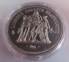 Load image into Gallery viewer, 1978 HERCULES LIBERTY AND THE EQUALITY SILVER BUNC 50 FRANCS BOXED WITH COA
