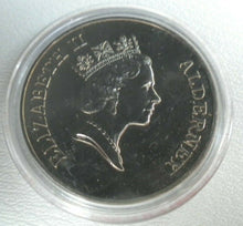 Load image into Gallery viewer, 1996 ROYAL MINT TO CELEBRATE 70TH ANNIVERSARY OF HER MAJESTY ALDERNEY £5 COIN
