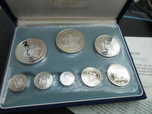 Load image into Gallery viewer, 1975 COINAGE OF BELIZE STERLING SILVER 8 COIN SET box coa and outer box
