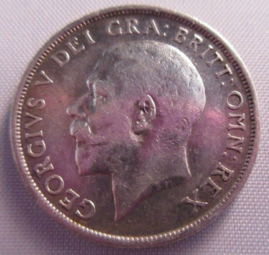 1915 KING GEORGE V BARE HEAD VF-EF .925 SILVER ONE SHILLING COIN IN CLEAR FLIP