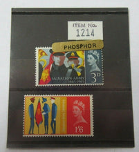 Load image into Gallery viewer, 1965 SALVATION ARMY CENTENARY PHOSPHOR SET 3d  &amp; 1/6 STAMPS MNH
