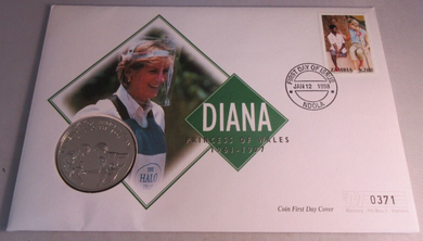 1998 DIANA PRINCESS OF WALES 1961-1997 1000 KWACHA COIN COVER PNC