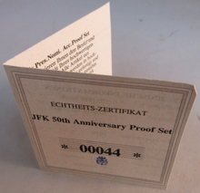 Load image into Gallery viewer, 2010 JOHN F KENNEDY 50th ANNIVERSARY COIN SET GOLD PLATED LIBERTY HALF DOLLAR
