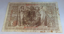 Load image into Gallery viewer, 1910 GERMAN 1000 MARK BANK NOTE WITH CLEAR FRONTED NOTE HOLDER
