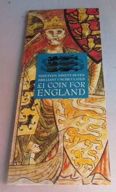 1997 THE ENGLISH £1 COIN FOR ENGLAND BRILLIANT UNCIRCULATED PACK