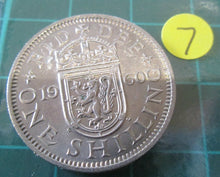 Load image into Gallery viewer, UK 1960 ENGLISH &amp; SCOTTISH SHILLINGS VF-UNC PRESENTED IN CLEAR WALLET SPINK 4147
