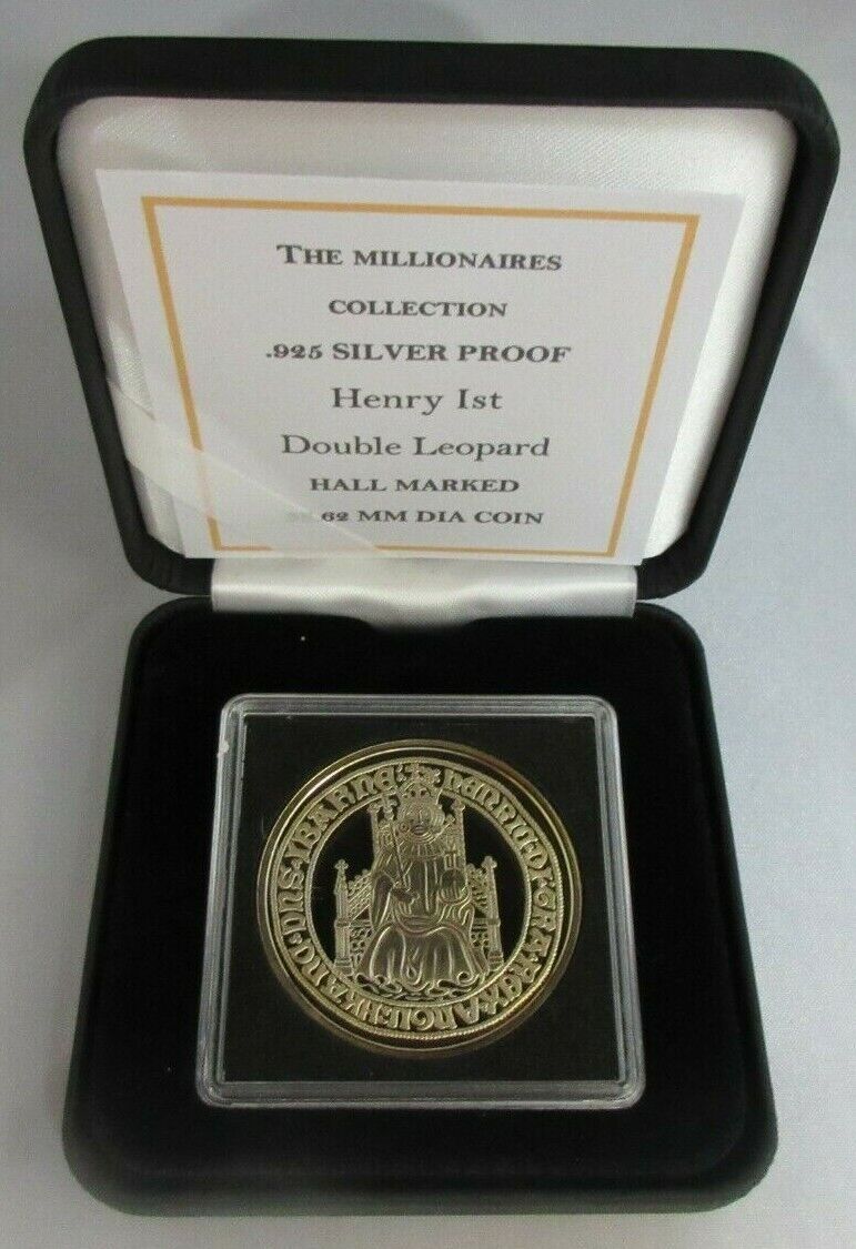 THE MILLIONAIRES COLLECTION HENRY 1 DOUBLE LEOPARD H-MARKED SILVER PROOF BOX/COA