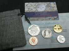 Load image into Gallery viewer, 1975 PROOF 5 COIN SET IN MONEY BAG BARBADOS COINS BY JOHN PINCHES $1 TO 1 CENT
