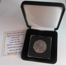 Load image into Gallery viewer, 1992 QEII CHRISTMAS COLLECTION PAPER BOY MINT MARK AA FIFTY PENCE COIN BOX &amp; COA
