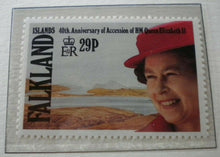Load image into Gallery viewer, 1952-1992 QEII 40TH ANNIVERSARY OF THE ACCESSION - 5 X FALKLANDS MNH STAMPS/INFO
