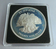 Load image into Gallery viewer, 1952-1977 QE II BAILIWICK OF ST HELENA SILVER PROOF 25 PENCE CROWN BOX &amp; COA
