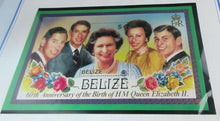 Load image into Gallery viewer, 1986 QUEEN ELIZABETH II 60TH BIRTHDAY BELIZE STAMPS &amp; ALBUM SHEET
