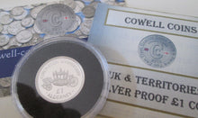 Load image into Gallery viewer, UK ROYAL MINT &amp; POBJOY MINT SILVER PROOF £1 COIN ENCAPSULATED WITH COA
