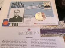 Load image into Gallery viewer, £5 Proof Coin First Day Covers Colourised Rare Unusual Battle of Britain WWII BU
