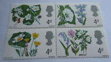 Load image into Gallery viewer, 1966 FLOWERS 4d 5 STAMPS MNH WITH CLEAR FRONTED STAMP HOLDER
