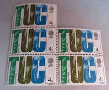 Load image into Gallery viewer, 1968 BRITISH TUC 4d 8 STAMPS MNH WITH CLEAR FRONTED STAMP HOLDER
