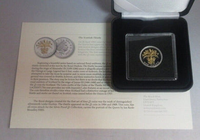 2008 Royal Mint Scotland The Floral Series £1 One Pound Silver Gold Proof Coin