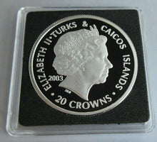 Load image into Gallery viewer, 2003 HOUSE OF PLANTAGENET EDWARD II S/PROOF TURKS&amp;CAICOS 20 CROWNS COIN BOX&amp;COA
