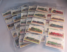 Load image into Gallery viewer, WILLS CIGARETTE CARDS RAILWAY ENGINES COMPLETE SET OF 50 IN CLEAR PLASTIC PAGES
