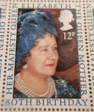 Load image into Gallery viewer, 1980 QUEEN ELIZABETH THE QUEEN MOTHER 80 BIRTHDAY 12p BLOCK OF 12 STAMPS MNH
