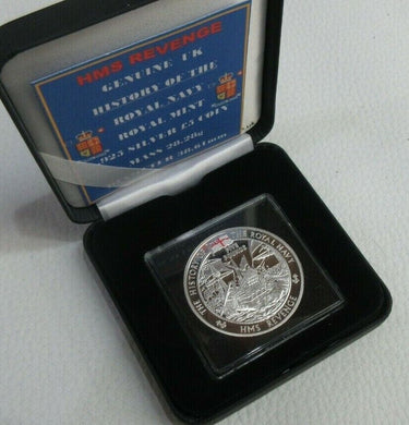 2004 HISTORY OF THE ROYAL NAVY HMS REVENGE SILVER PROOF £5 COIN ROYAL MINT  A1