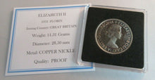 Load image into Gallery viewer, 1953 QUEEN ELIZABETH II PROOF FLORIN TWO SHILLINGS COIN IN QUADRANT CAPSULE
