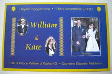 Load image into Gallery viewer, 2011 ROYAL ENGAGEMENT WILLIAM &amp; KATE 16TH NOV 2010 PENRHYN MINIATURE SHEET MNH
