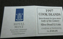 Load image into Gallery viewer, 1997 ROYAL MINT LADY OF THE CENTURY SILVER PROOF $2 COOK ISLANDS TWO DAUGHTERS
